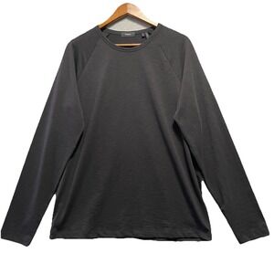 Theory Dustyn Atmos‎ Long Sleeve Shirt Size L Black Cotton Layer Classic